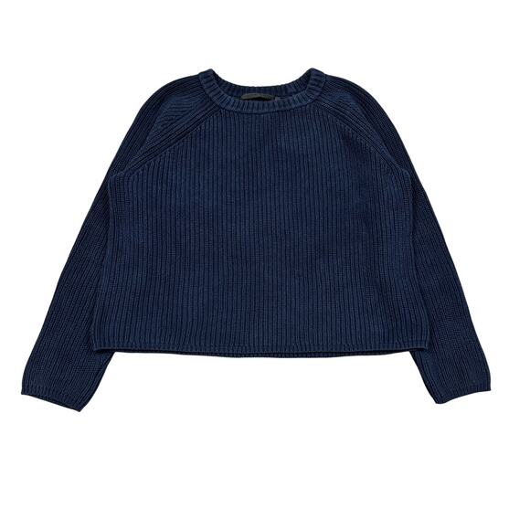 Jenni Kayne Cotton Knit Fisherman Sweater Women's Large Cottagecore Preppy - Picture 1 of 9